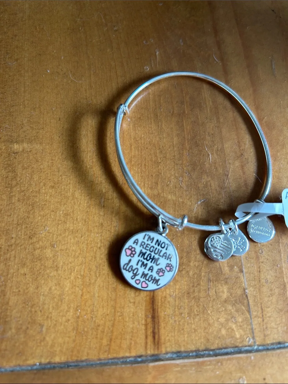 Alex and Ani Silver Bangle Bracelet “I’m not a regular mom, I’m a dog mom - Picture 2 of 3